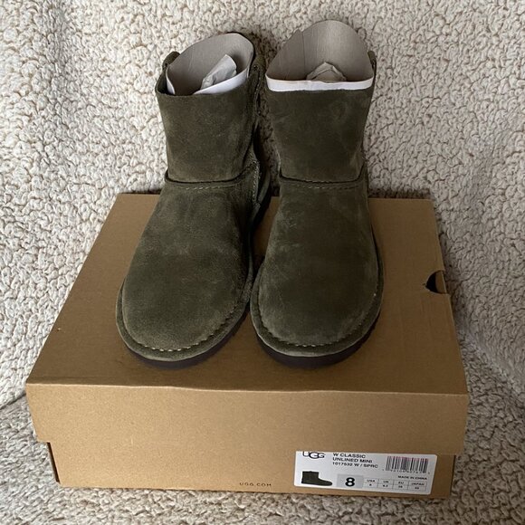 COPY - Classic Unlined Mini Ugg Boots - Sage -- Size 8- NIB! - Picture 2 of 12
